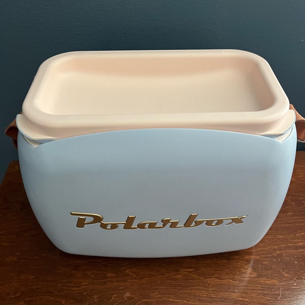 New Baby blue Polarbox Cooler with Tan Strap - Picture 2 of 5